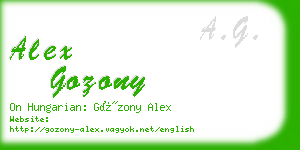 alex gozony business card